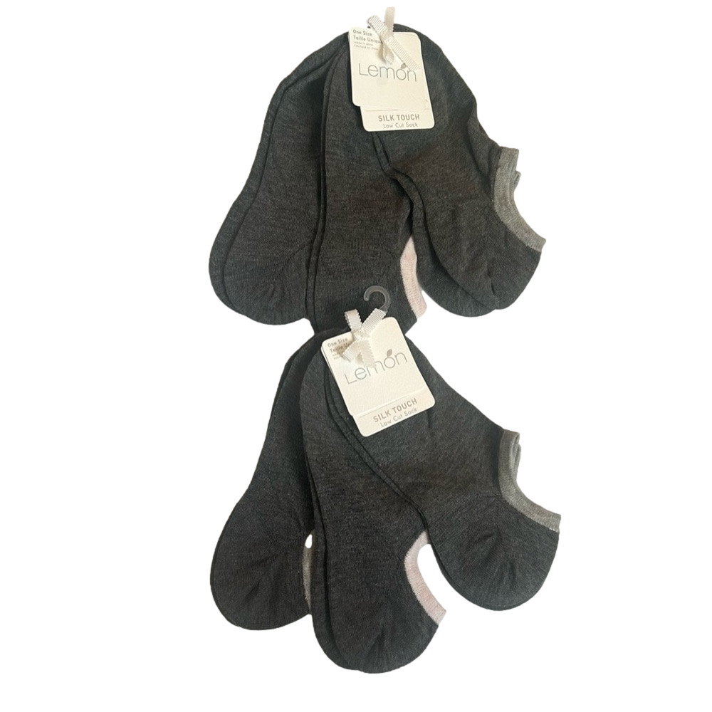Lemon Woman’s Low Cut Socks - 6 Pairs Gray